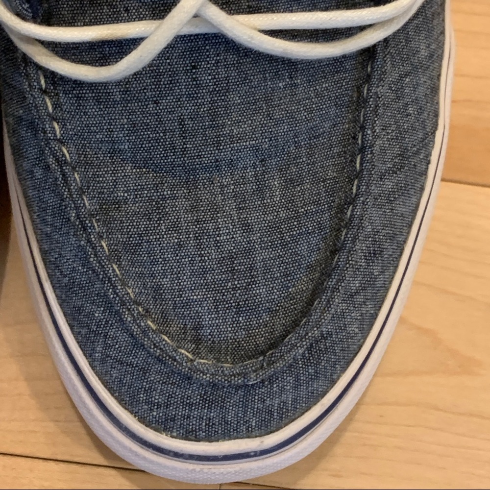 Vans Mid Boat Shoes Denim Blue Canvas Twill - Picture 10 of 10
